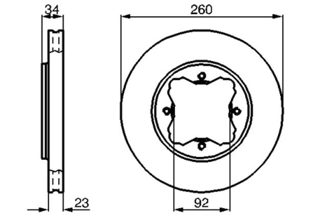 Диск переднього гальма 0986478568 BOSCH