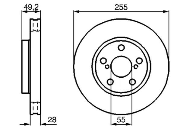 Диск гальмівний передній 0986478858 BOSCH