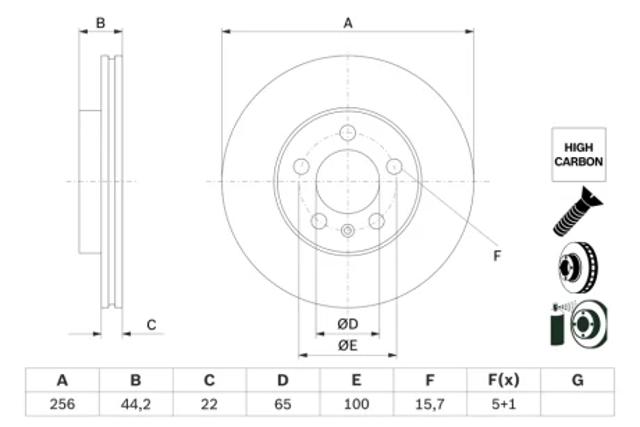 Диск переднього гальма 0986479F32 BOSCH