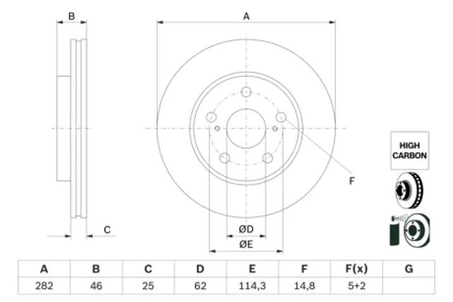 Диск переднього гальма 0986479F92 BOSCH