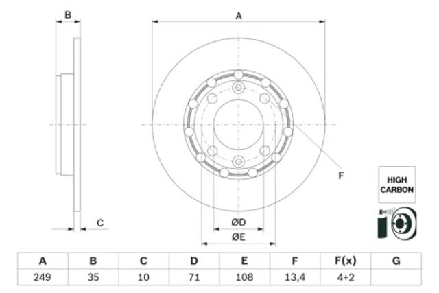 Задні дискові гальма 0986479H15 BOSCH