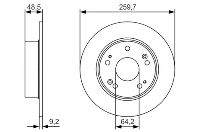 Диск заднього гальма 0986479T81 BOSCH