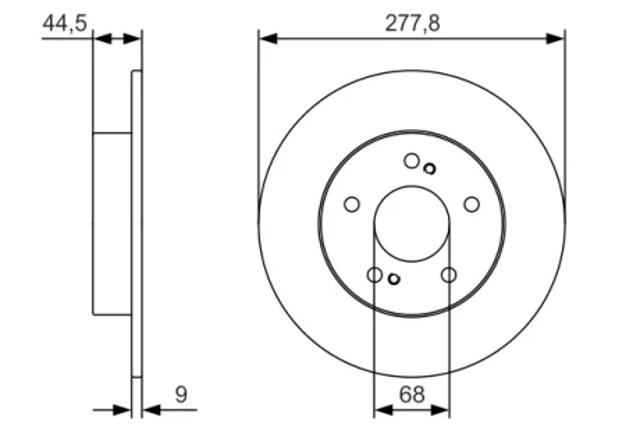 Диск заднього гальма 0986479T86 BOSCH