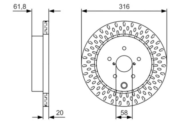 Диск гальмівний задній 0986479V05 BOSCH