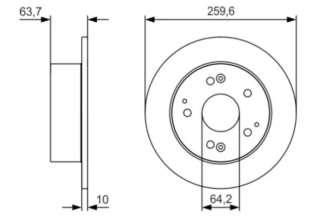 Диск гальмівний задній 0986479V39 BOSCH