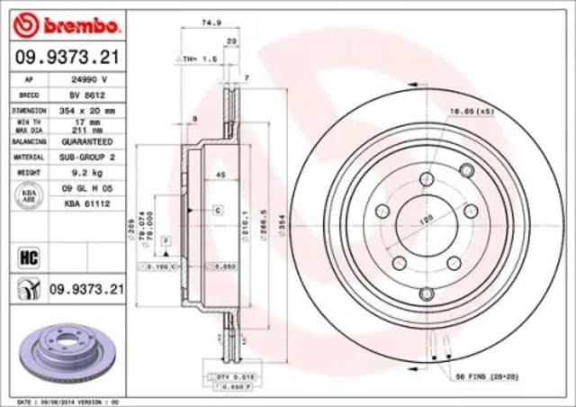 Дискові гальма 09937321 BREMBO