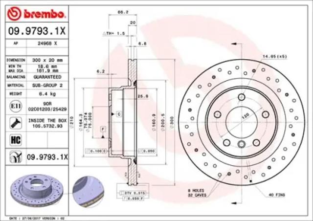 Задні дискові гальма 0997931X BREMBO
