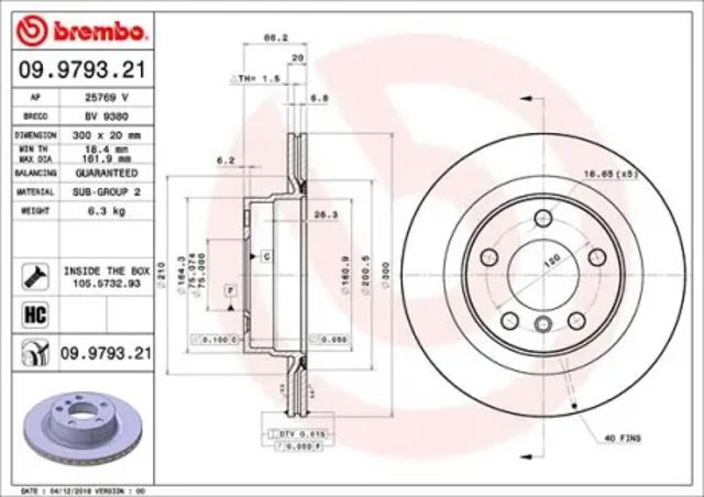 Дискові гальма 09979321 BREMBO