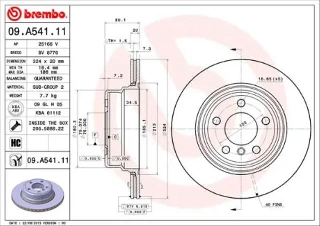 Дискові гальма 09A54111 BREMBO