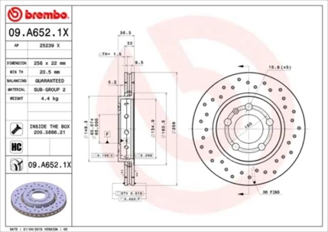 Дискові гальма 09A6521X BREMBO
