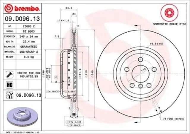 Дискові гальма 09D09613 BREMBO