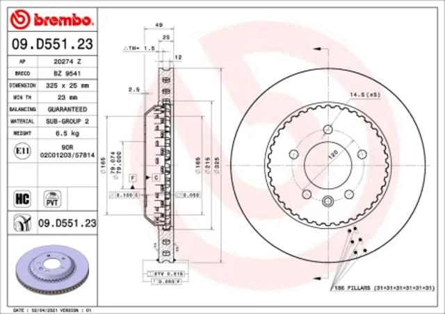 Дискові гальма 09D55123 BREMBO