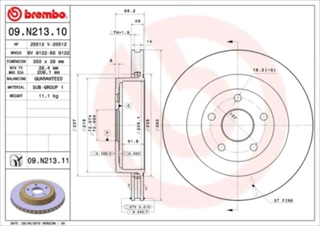 Дискові гальма 09N21311 BREMBO