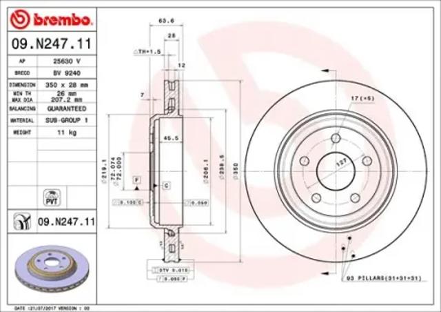 Дискові гальма 09N24711 BREMBO