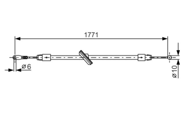 Трос стоянкового гальма передній 1987482030 BOSCH