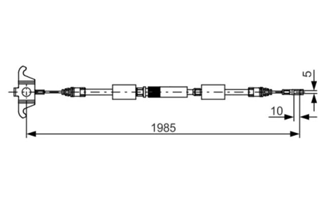 Трос ручного гальма передній 1987482128 BOSCH