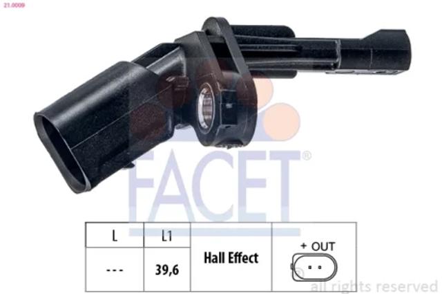 Датчик ABS задній лівий 210009 FACET