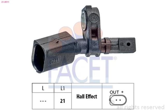 Датчик АБС (ABS) передній, лівий 210011 FACET