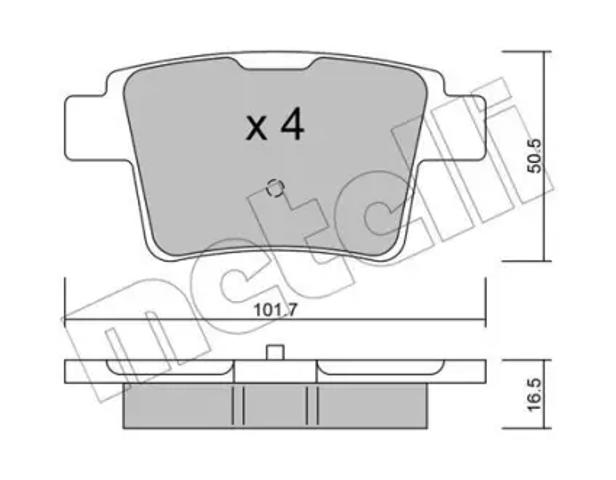 Колодки гальмівні задні, дискові 2206770 METELLI