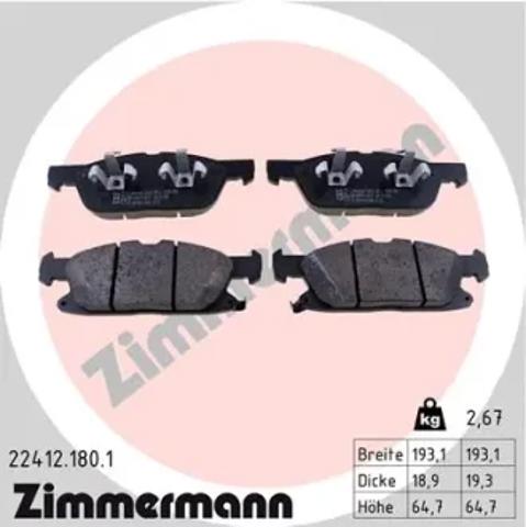 Гальмівні колодки 224121801 ZIMMERMANN