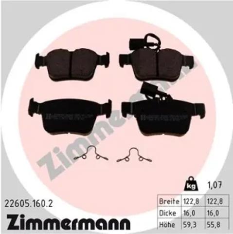 Задні колодки 226051602 ZIMMERMANN