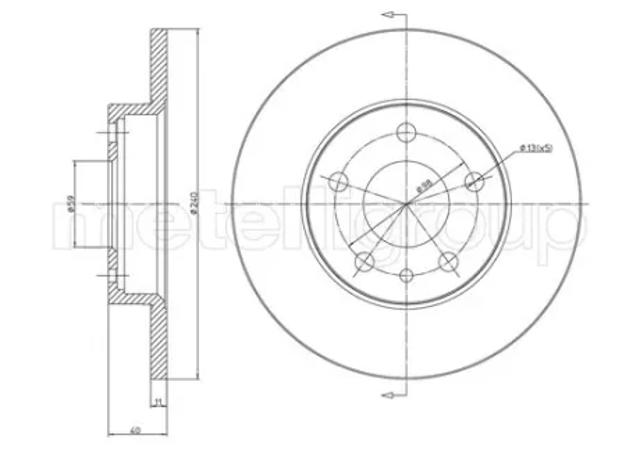Дискові гальма 230388C METELLI