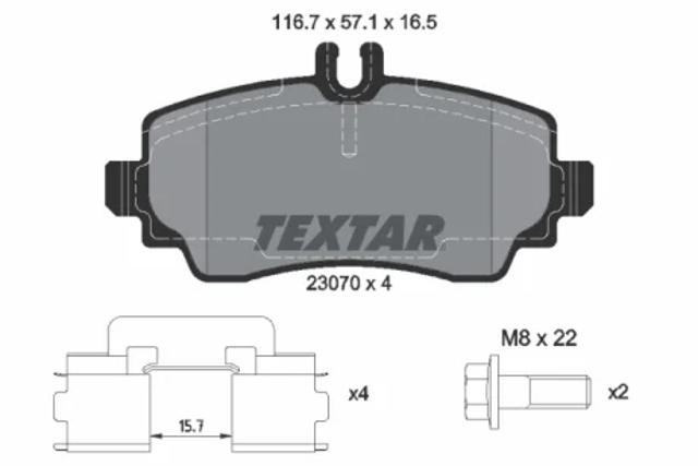 Колодки гальмівні передні, дискові 2307003 TEXTAR