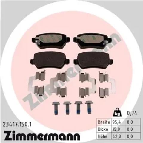Задні дискові колодки 234171501 ZIMMERMANN