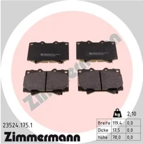 Гальмівні колодки 235241751 ZIMMERMANN