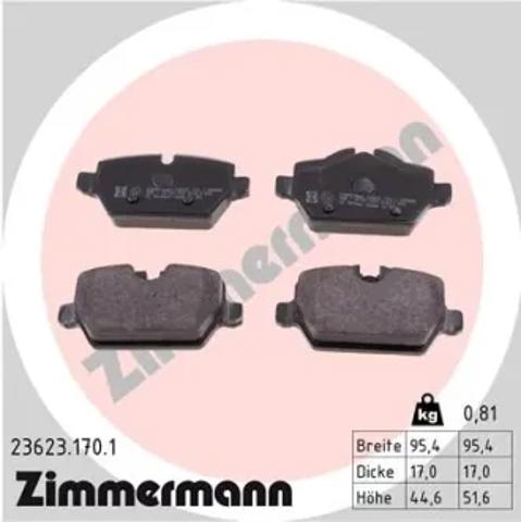 Задні колодки 236231701 ZIMMERMANN