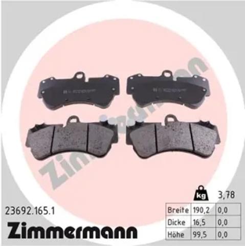 Колодки гальмівні передні, дискові 236921651 ZIMMERMANN