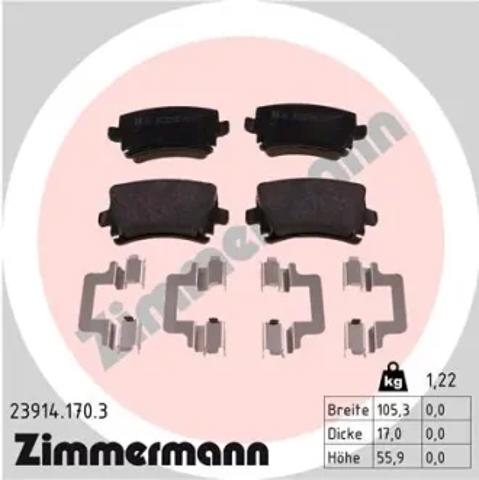 Задні колодки 239141703 ZIMMERMANN