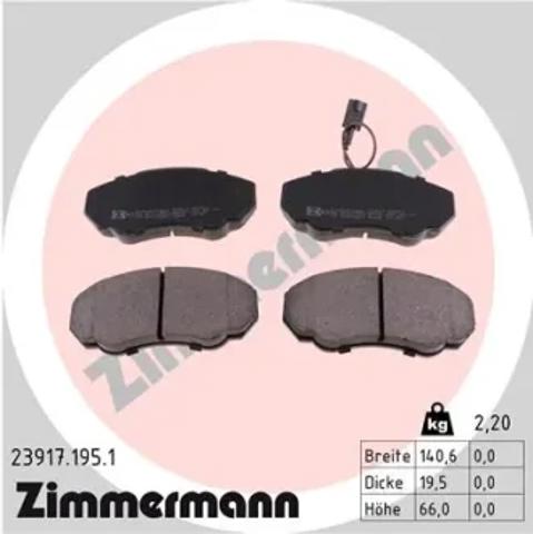 Колодки гальмівні дискові комплект 239171951 ZIMMERMANN