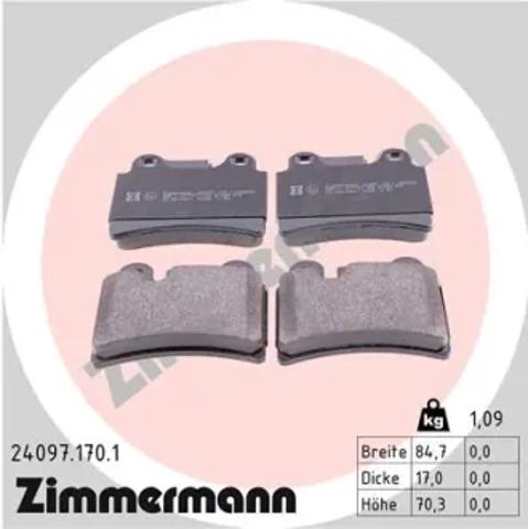 Задні колодки 240971701 ZIMMERMANN