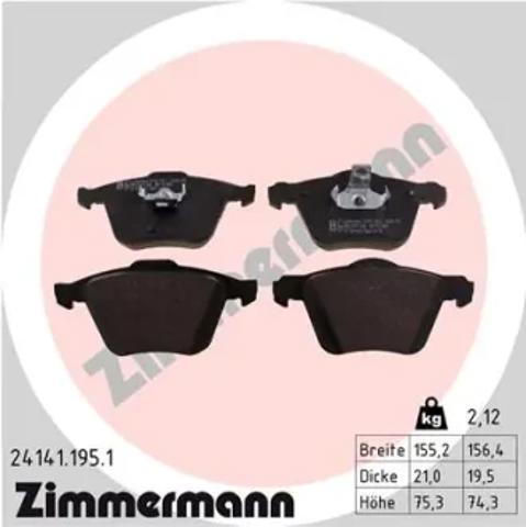Тормозні колодки 241411951 ZIMMERMANN
