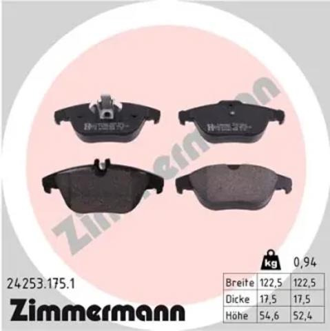 Комплект задніх колодок 242531751 ZIMMERMANN