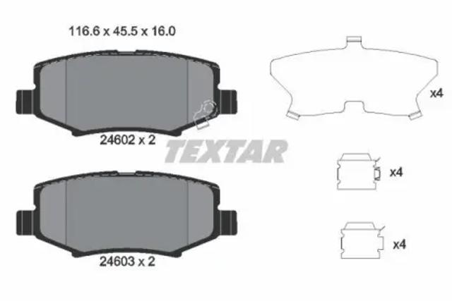 Задні колодки 2460201 TEXTAR