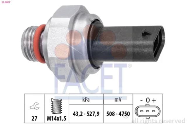 Датчик тиску вихлопних газів 250007 FACET