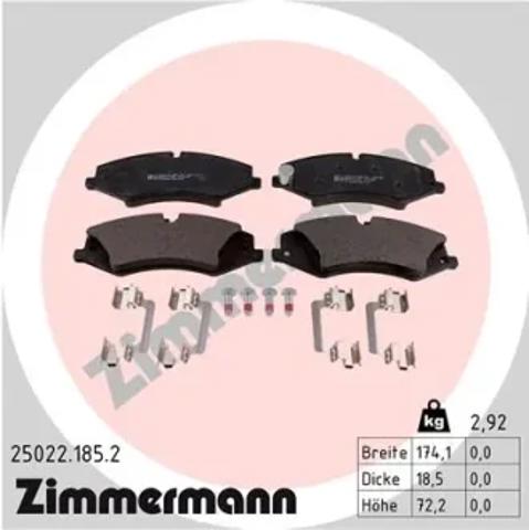 Колодки гальмівні передні, дискові 250221852 ZIMMERMANN
