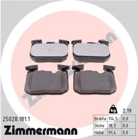 Тормозні колодки 250281811 ZIMMERMANN