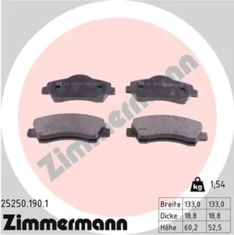 Тормозні колодки 252501901 ZIMMERMANN