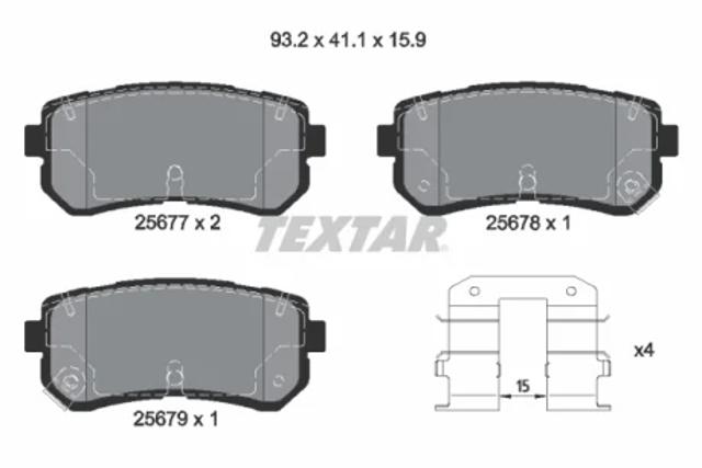 Комплект задніх колодок 2567701 TEXTAR