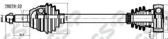 Піввісь передня ліва 261007 GSP