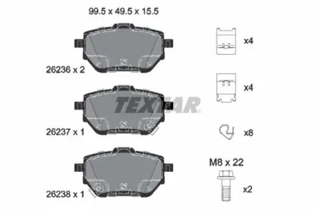 Задні колодки 2623601 TEXTAR