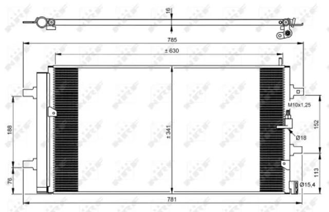 Радіатор кондиціонера 350069 NRF
