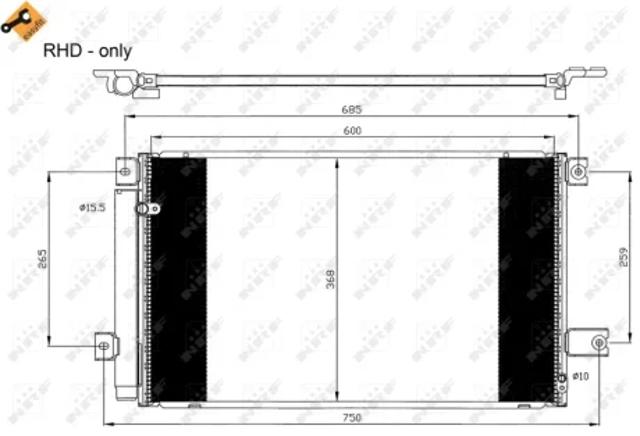 Трубопроводи і радіатор кондиціонера 35629 NRF