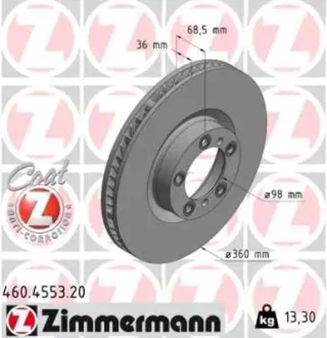Гальмо дискове переднє 460455320 ZIMMERMANN