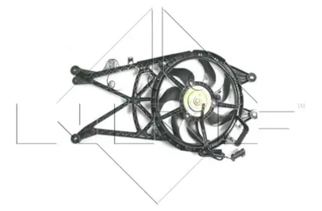 Дифузор радіатора охолодження, в зборі з мотором і крильчаткою 47489 NRF