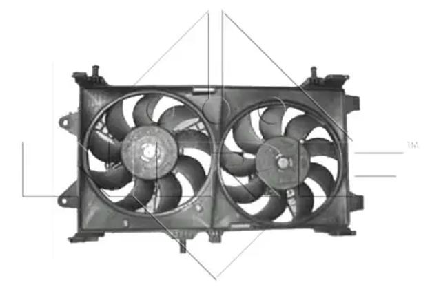 Дифузор радіатора охолодження, в зборі з мотором і крильчаткою 47802 NRF