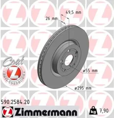 Диск переднього гальма 590258420 ZIMMERMANN